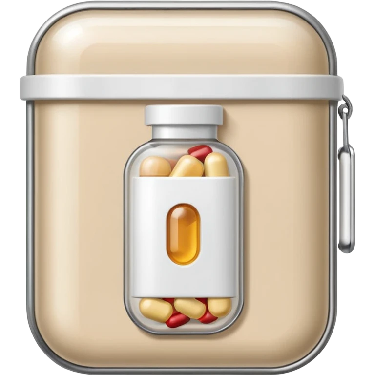 medicine capsule in case in nutral colors emoji