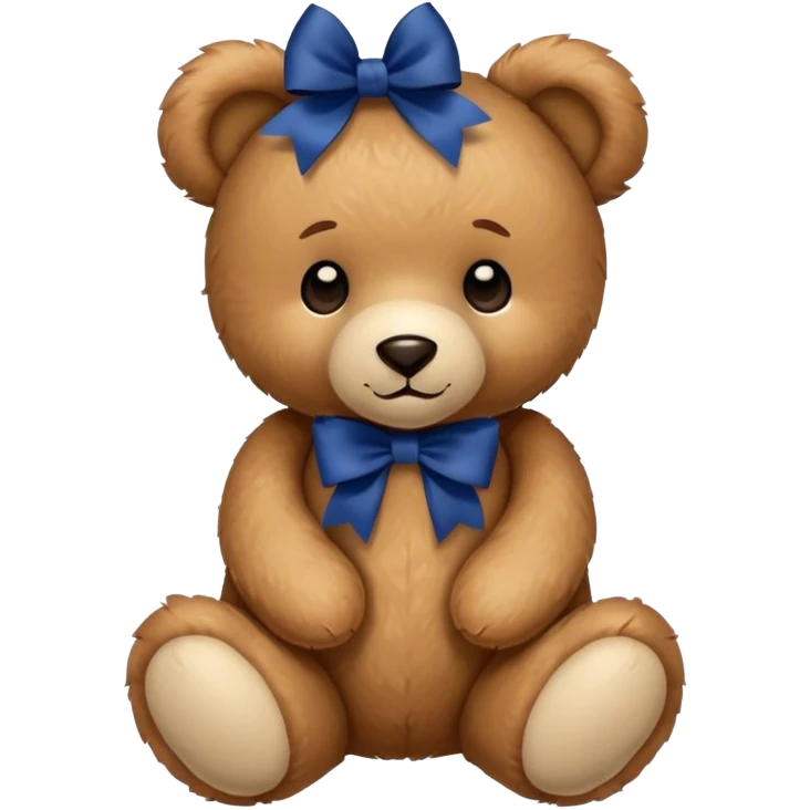 Teddy with dark blue bow emoji