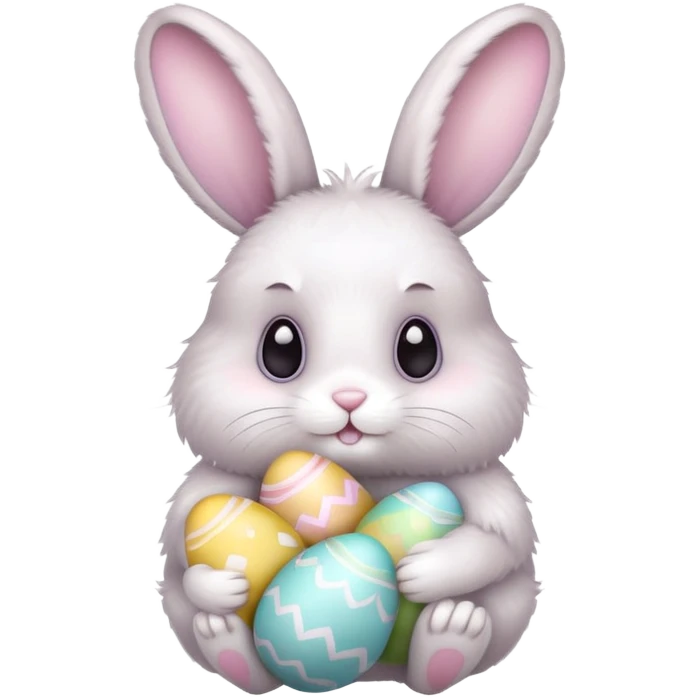 Bunny with easter eggs emoji emoji