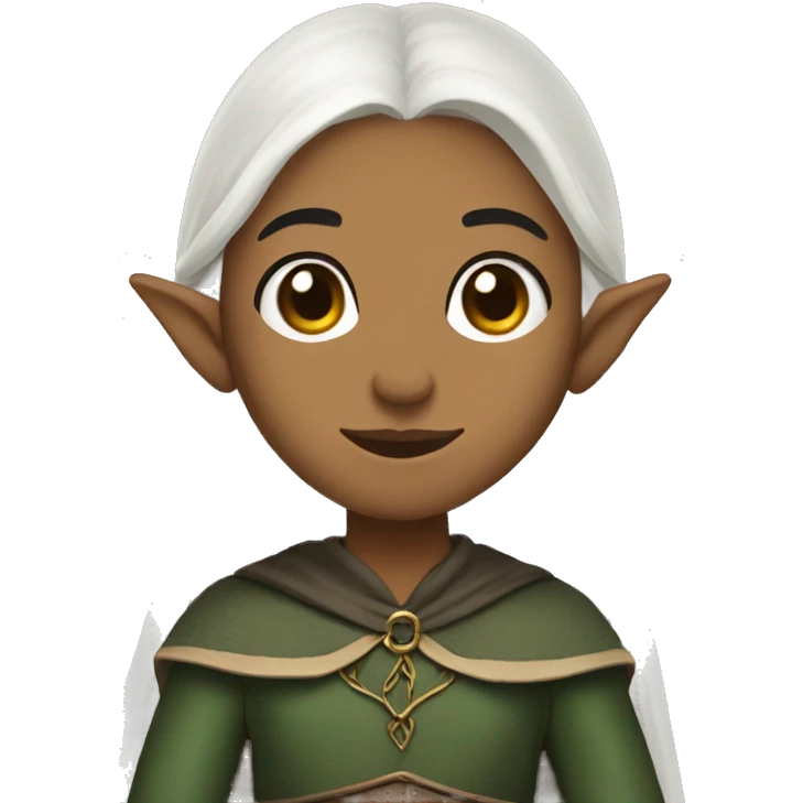 Lord of the rings black hair elf girl  emoji