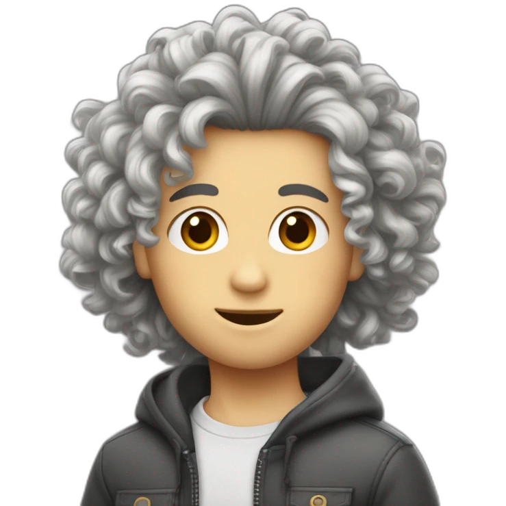 Un garcon de 12 avec des cheveux bouclé emoji