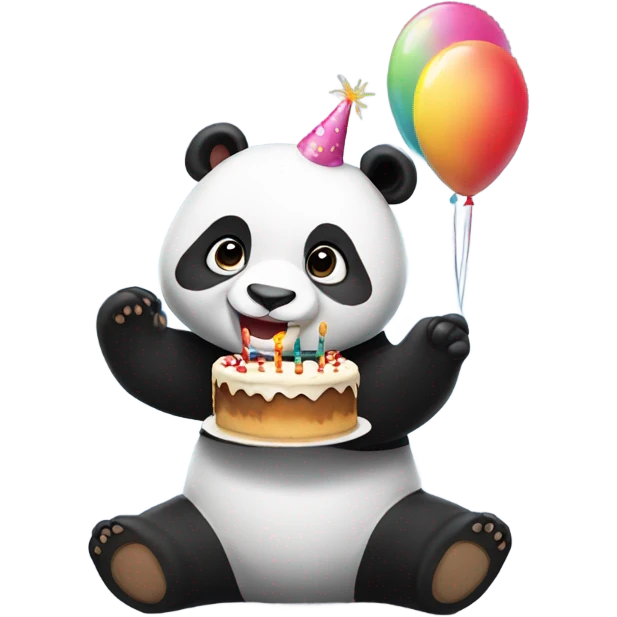 Cute panda wishing happy Birthday  emoji