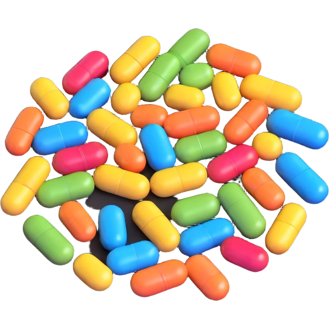 plate with supplement pills and capsules instead of food emoji