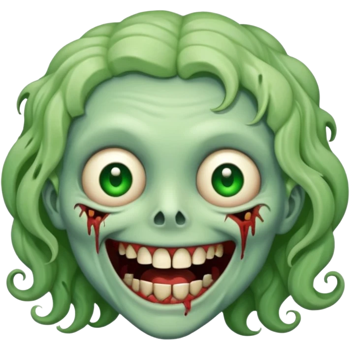 A cute, cheerful zombie is curled up in laughter emoji