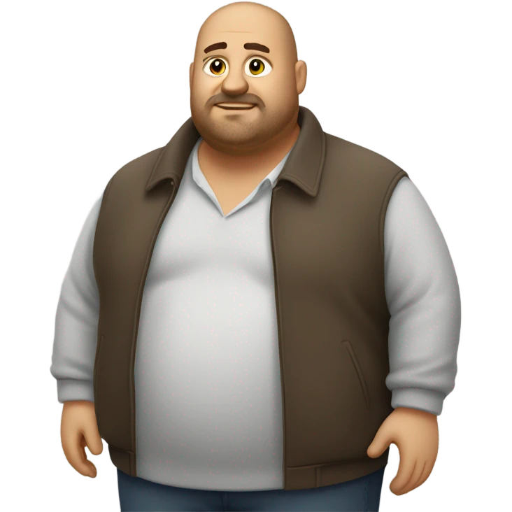 fat italian man, with brown buzz cut and a stubbled beard, wearing smart plain clothes. emoji