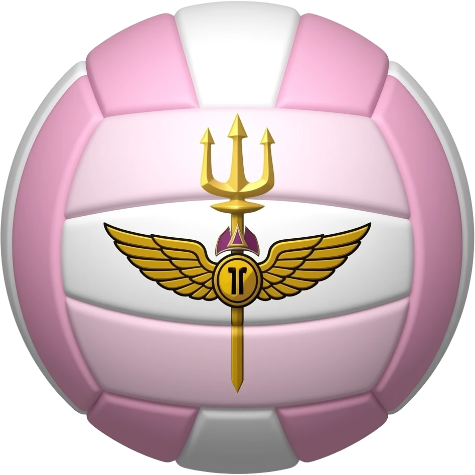 volleyball ballon pink aethtetic with percy jackson trident emoji