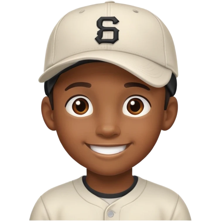 black kid with a sideways baseball cap, smiling emoji