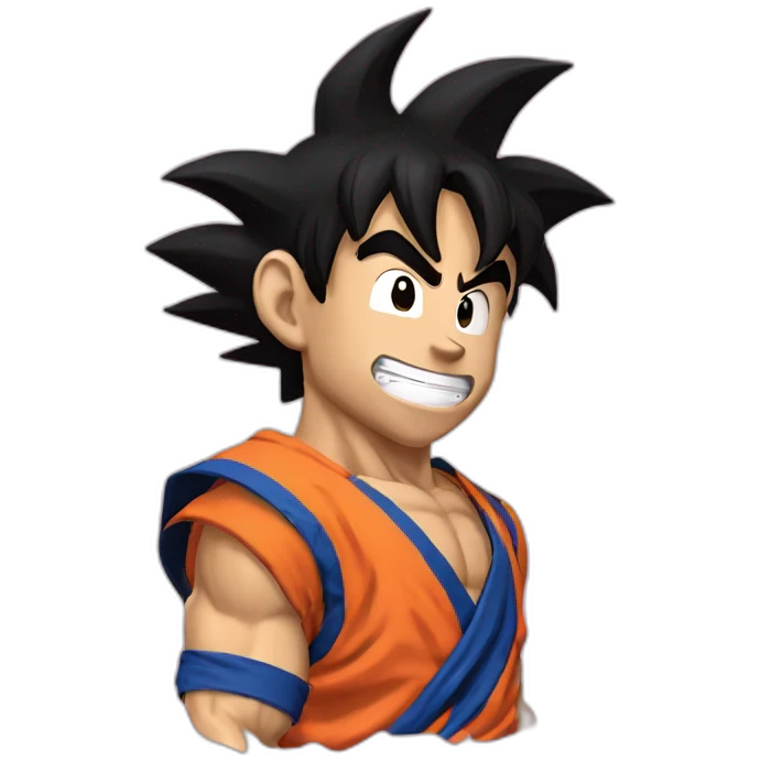 Goku blak pelo rosa riendo emoji