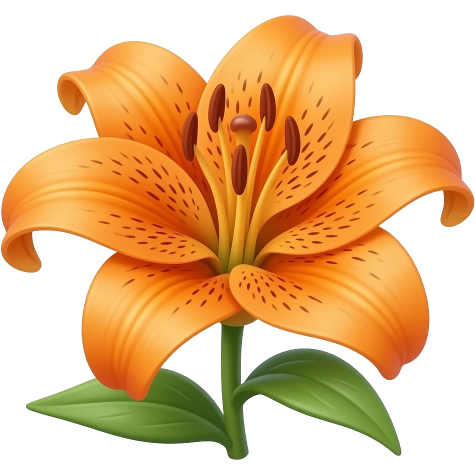 Orange tiger lily emoji