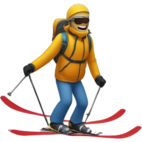 snow mountain with skiing man emoji