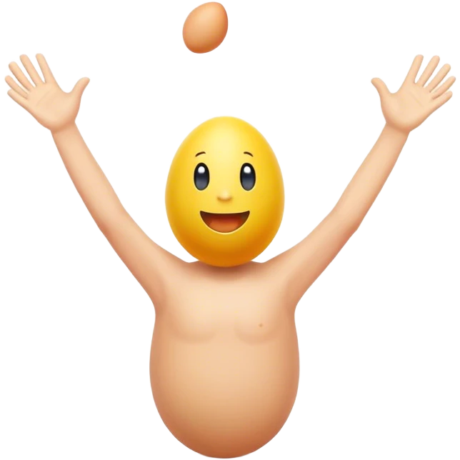 Little egg man with his hands in the air going wild emoji