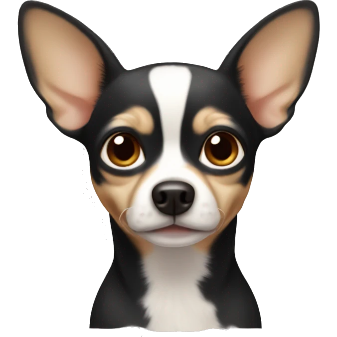 Chihuahua with beige ears and white face emoji