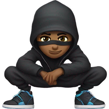 Ninja with diamond chain and jordan’s shoes emoji