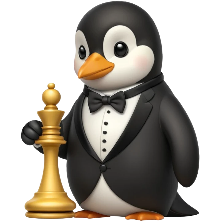 Pinguin playing chess emoji