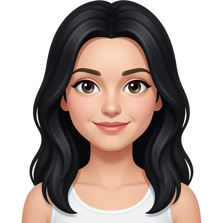 white girl with long black hair emoji