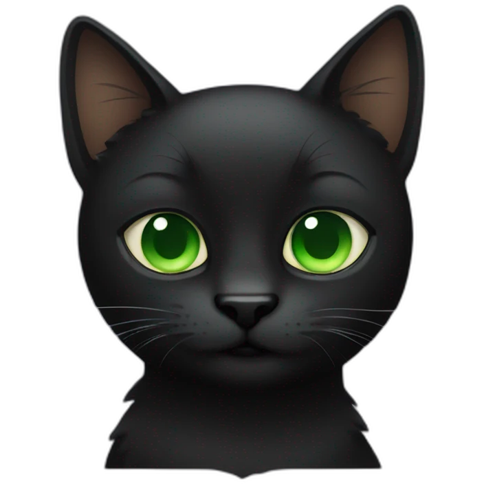 black cat with green eyes emoji