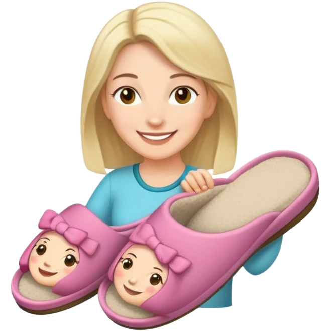 A mom with slippers emoji