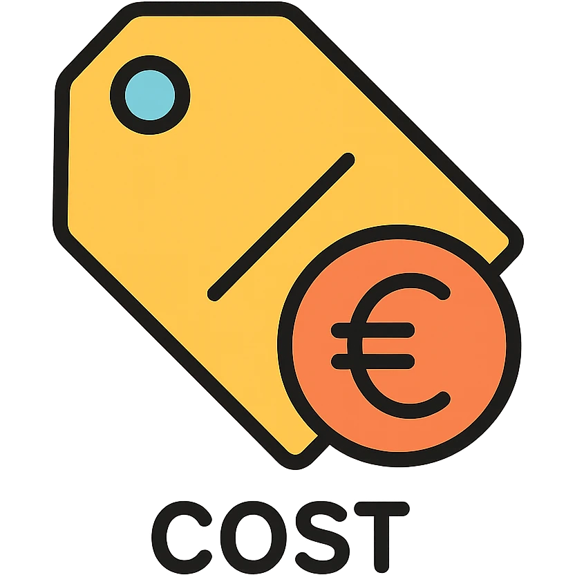 cost icon with euro symbol emoji