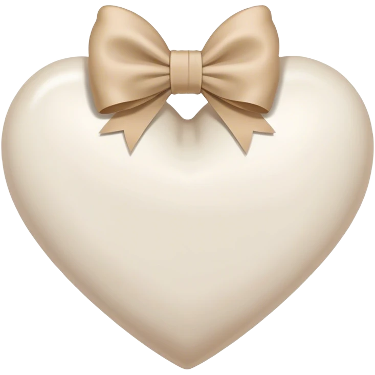 white heart with beige bow emoji