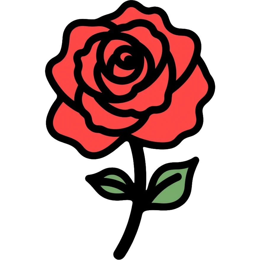 SPD logo with red rose, German Social Democratic Party emblem emoji