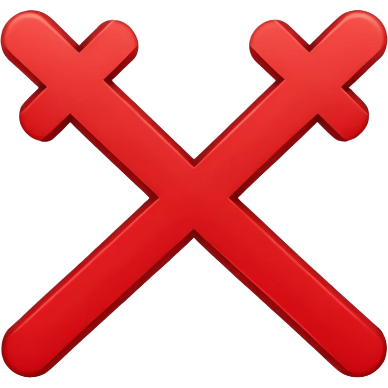 general red x symbol, make it a bit slim emoji