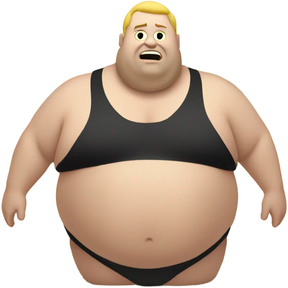 fat white man shirtless crawler on beach emoji