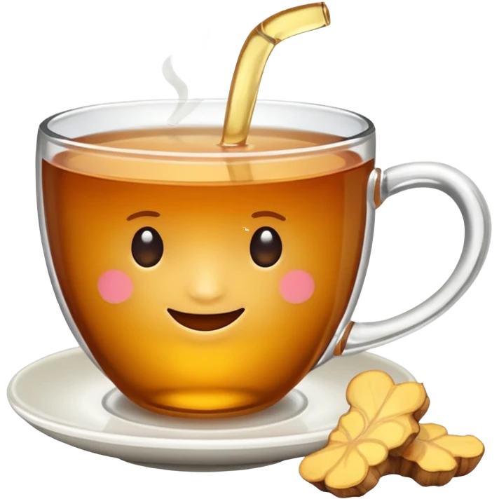 cup of tea with ginger root emoji