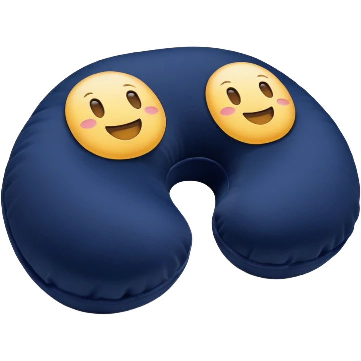 Travel neck pillow in a single dark navy blue color emoji