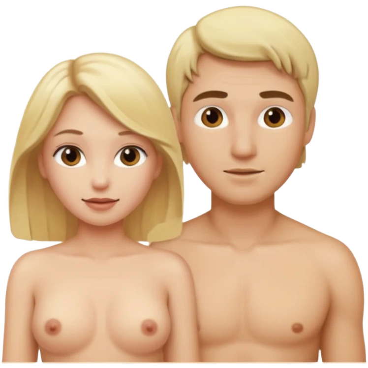 naked blonde woman and naked man emoji