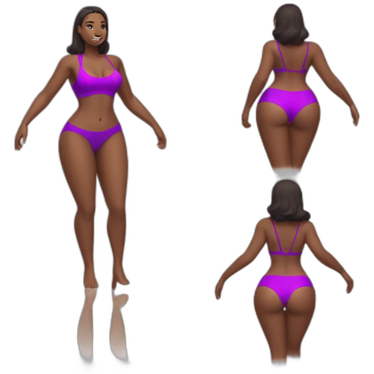 Slim-Thicc woman swimsuit posing (athletic build, perfect body, hourglass figure) emoji