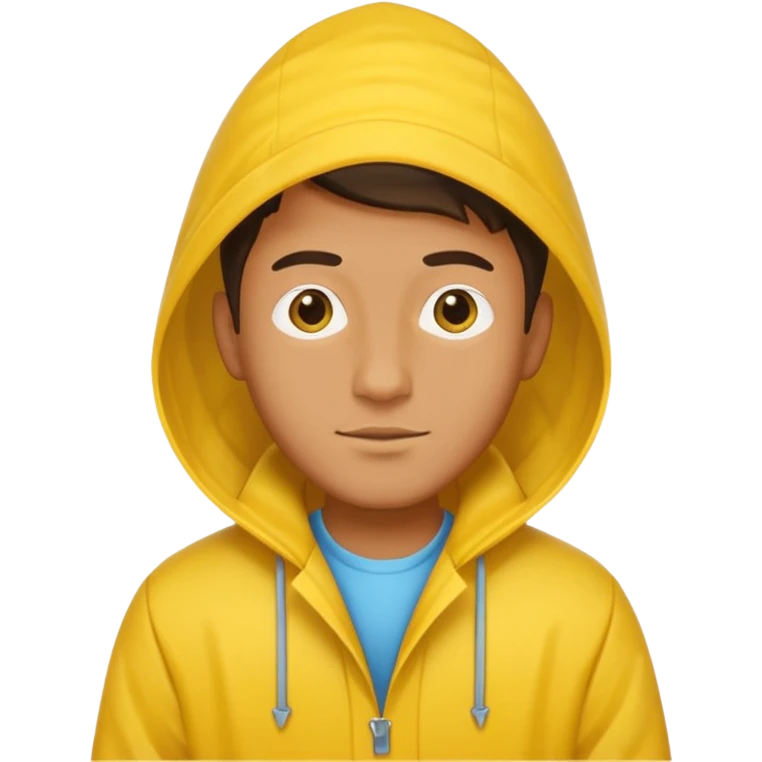 Make a man with a sou’wester, the cap that you use when it rains, and make it yellow and quite big emoji