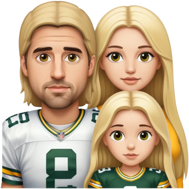 Aaron Rodgers with girl with long blonde hair  emoji