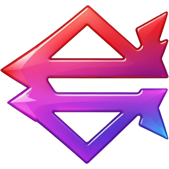color gradient between red and purple glitter arrow right emoji
