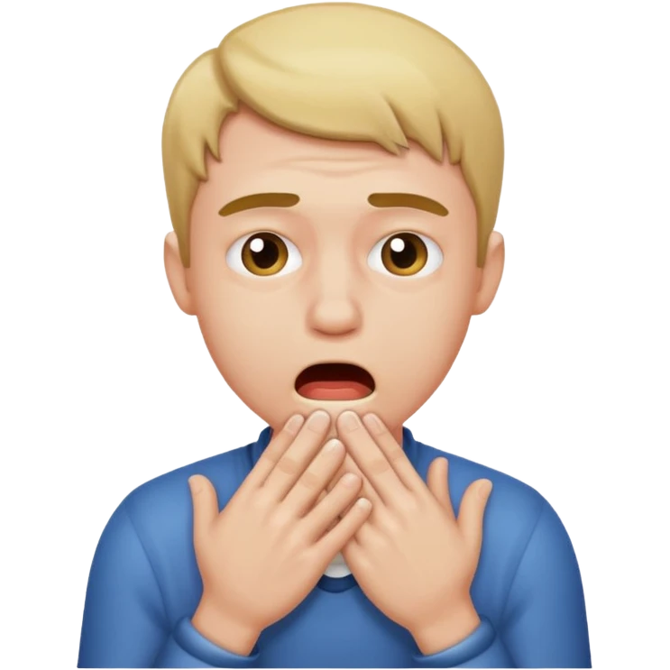 guy choking himself with both hands emoji