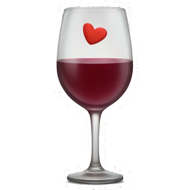 a glass of wine with a kiss imprint emoji