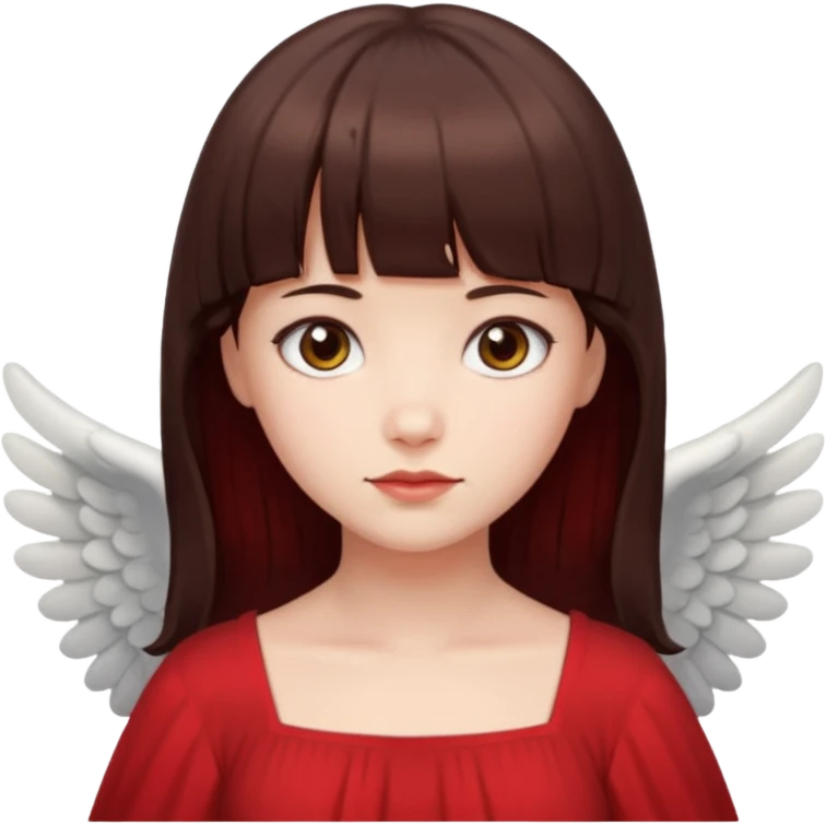  فرشته با موی چتری و لباس قرمز و موی خرمایی تیره  emoji