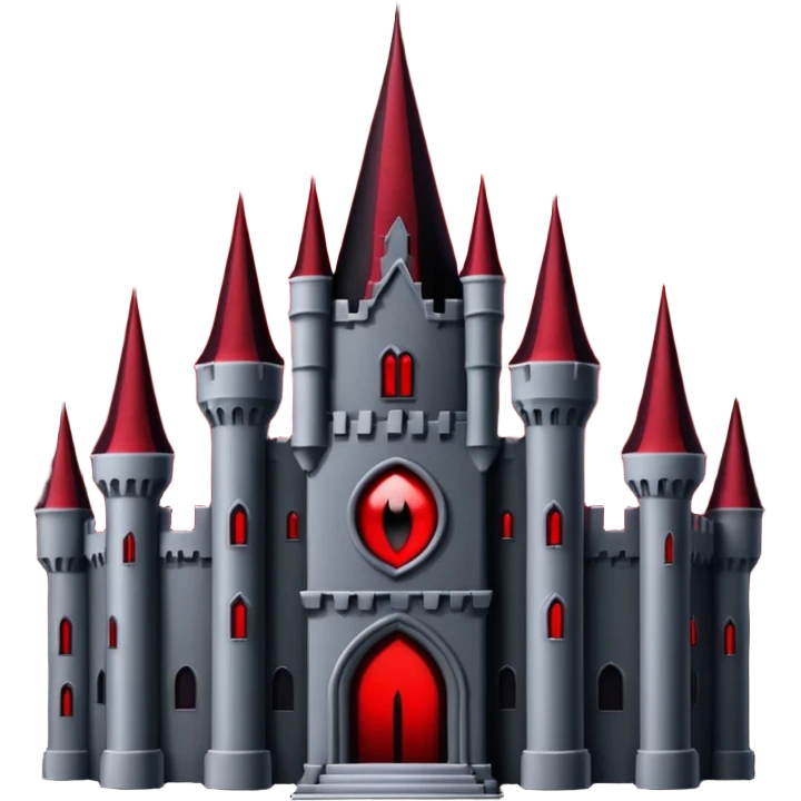 Dark Vampire Castle with the colors dark red and black, the castle should have dark red eys in the middle emoji