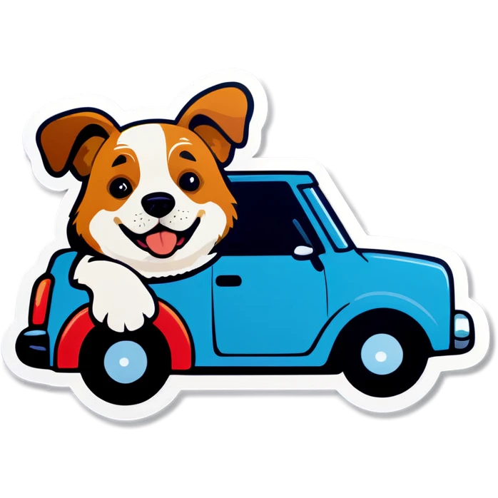Dog driving a car emoji
