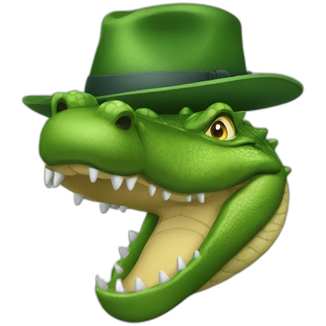 Alligator with a hat emoji