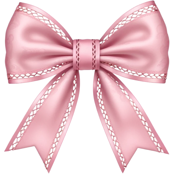 a baby pink lace ribbon bow emoji