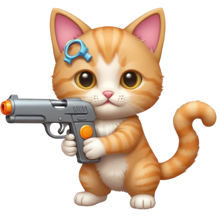 очень прикольный стреляющий котенок  emoji