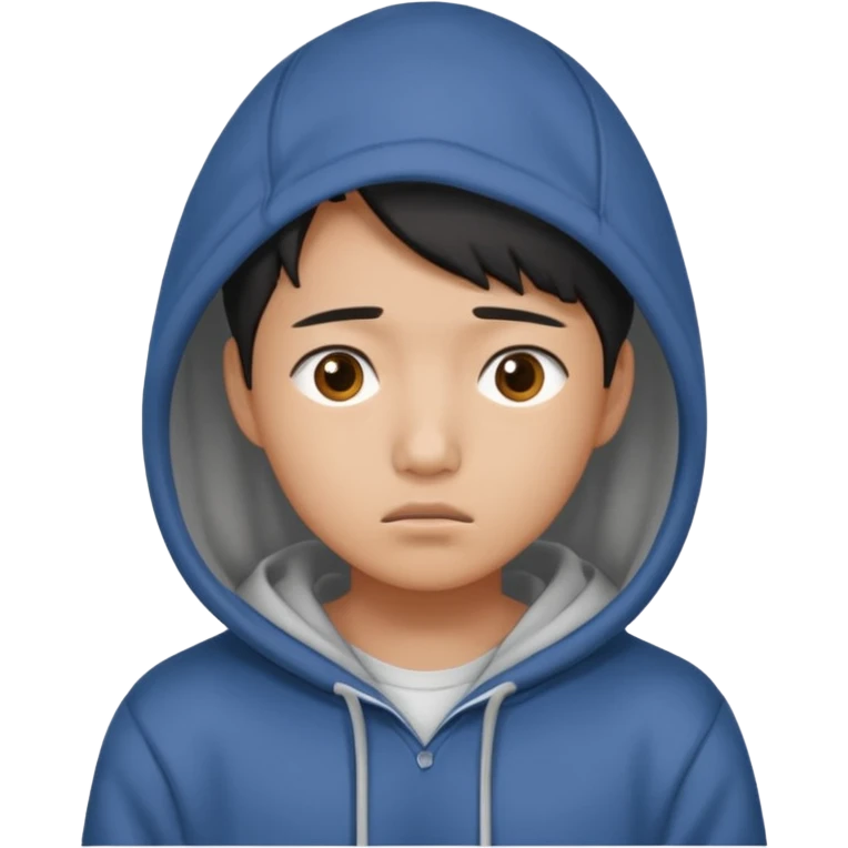 South Korean college student with a worried face (melange hoodie) emoji