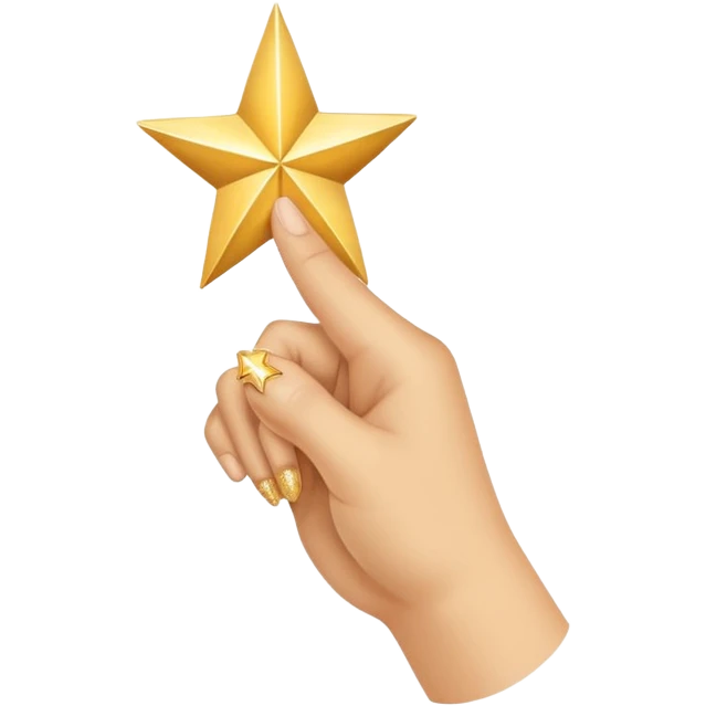 hand pointing one index finger with a star at the tip of the finger emoji