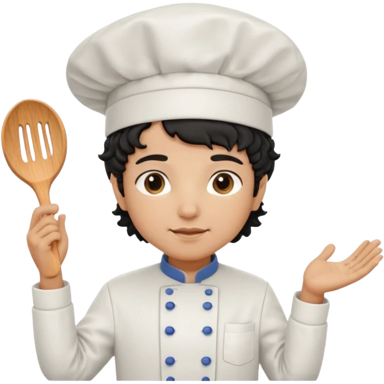 Una chef pelinegra con rulos emoji