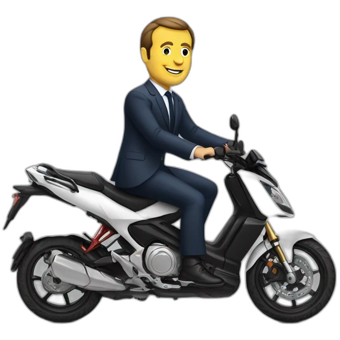 Macron sur une moto emoji