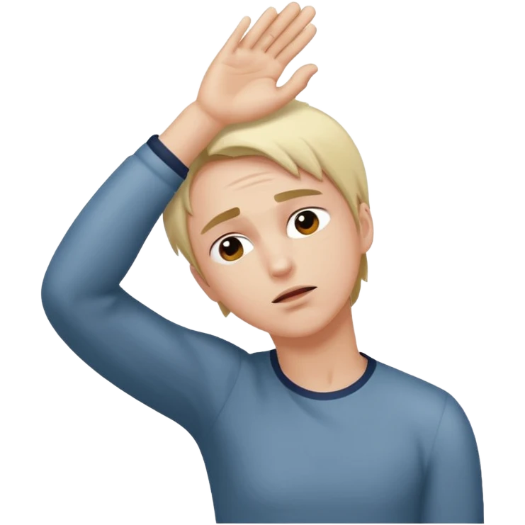 character with dramatic wrist on forehead fainting expressive pose emoji