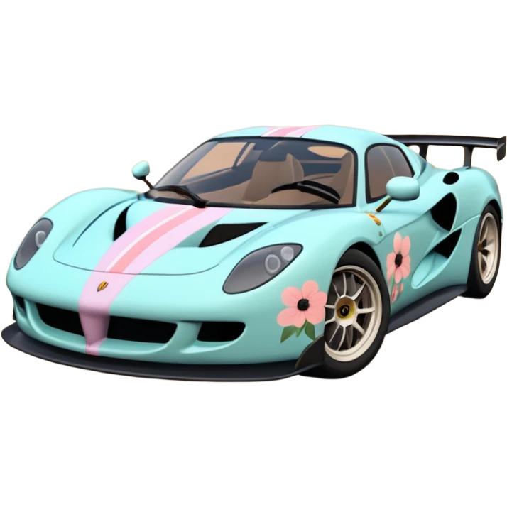 Using a transparent background, give the Assetto Corsa a cute Cottagecore makeover emoji