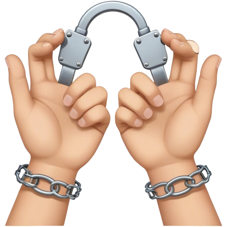 Hands with broken handcuffs  emoji