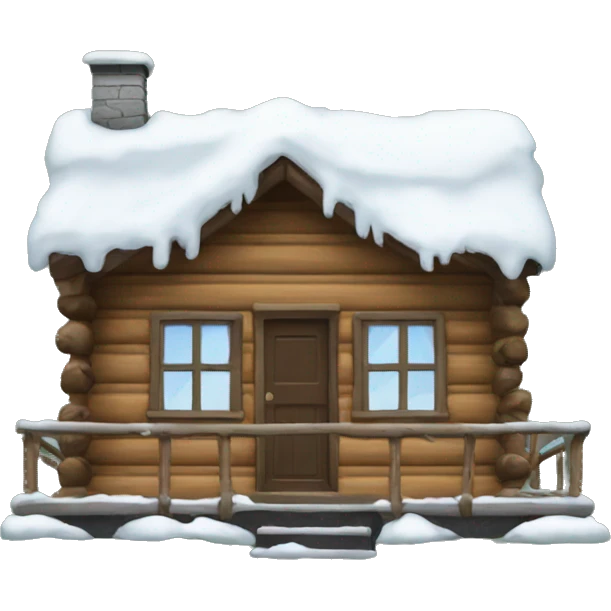 cabin with snow on roof emoji