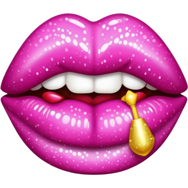 glitter dark pink kiss  emoji